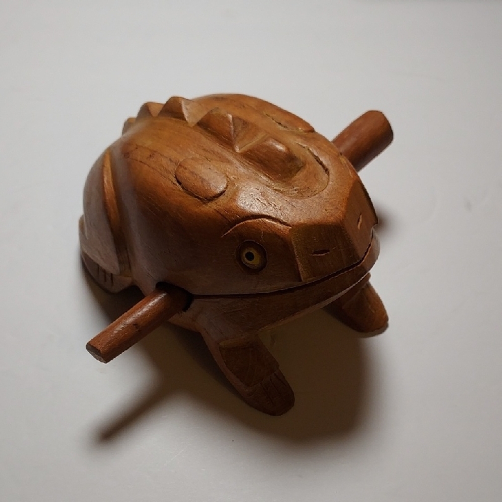 Wooden Frog Rasp Musical Instrument Percussion Hand Crafted - Picture 2 of 13